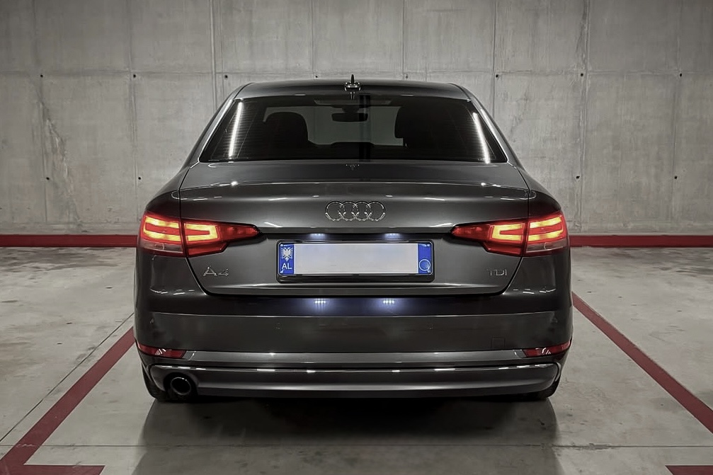 Rear view of Audi A4 rental car