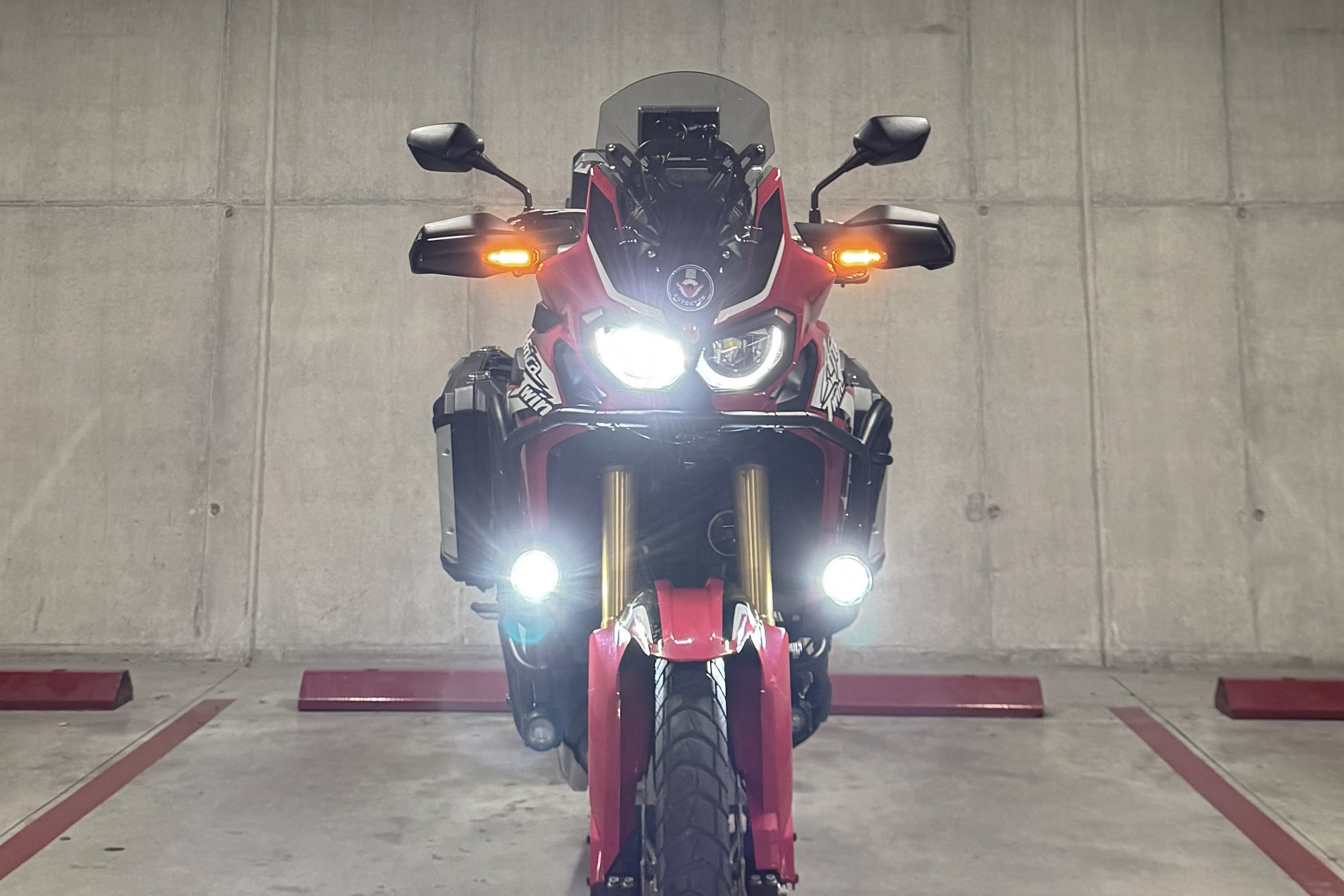 Left side view of Honda CRF1000L Africa Twin motorcycle rental