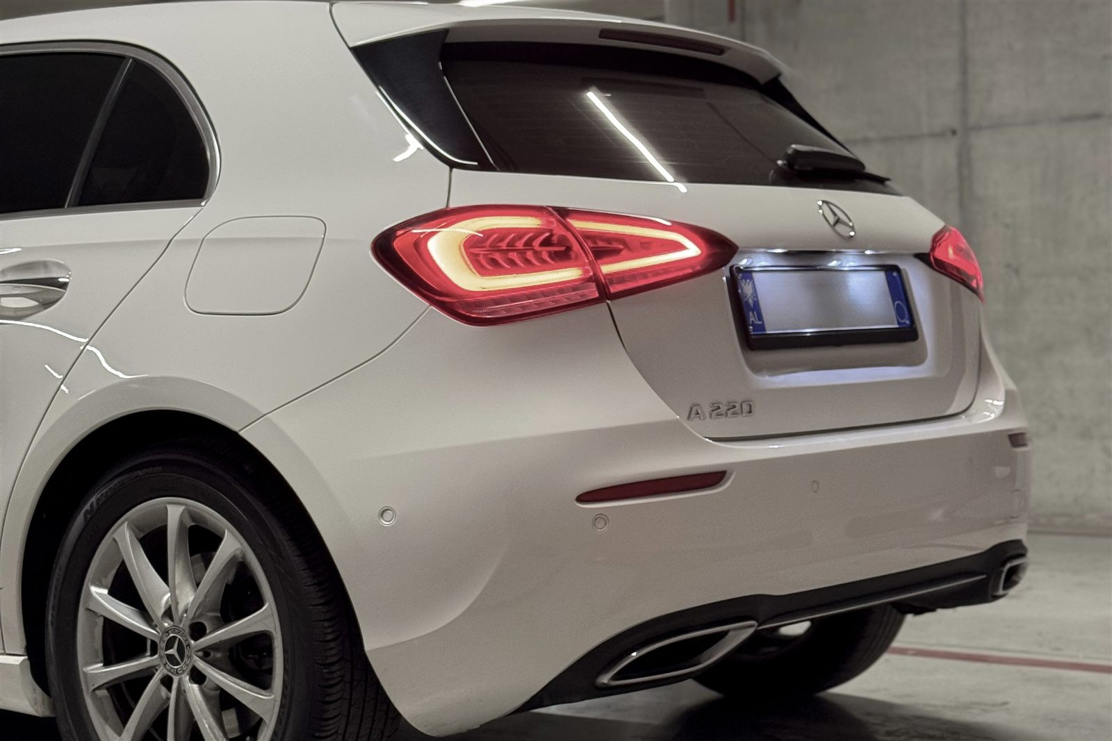 Rear view of Mercedes-Benz A-Class 220 4MATIC rental car