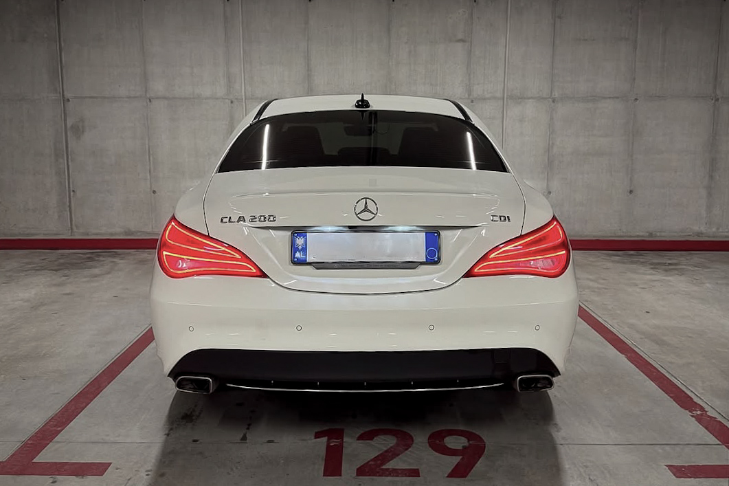 Rear view of Mercedes-Benz CLA rental car