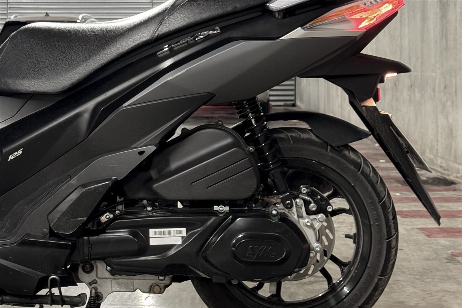 Rear view of Sym Jet X 125 scooter rental