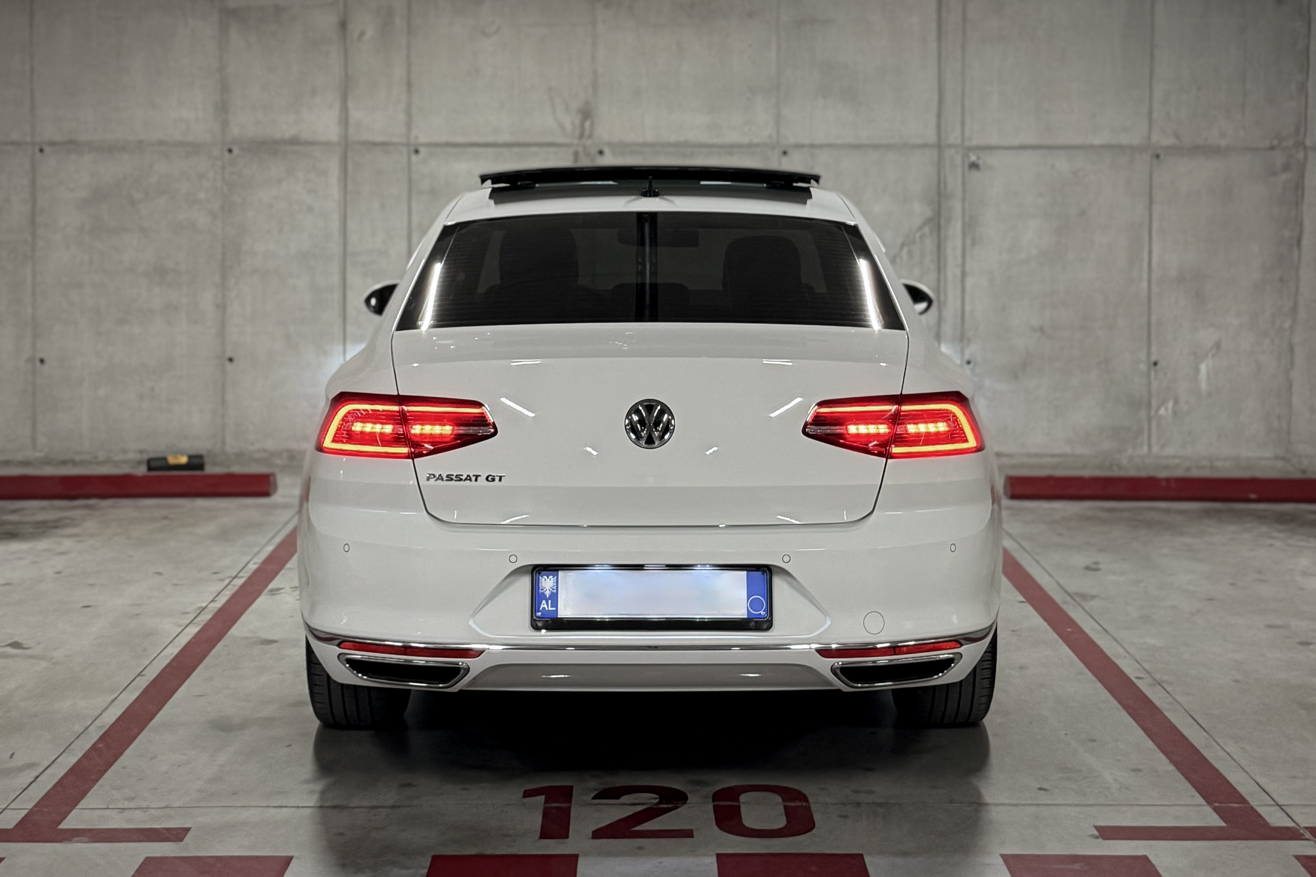 Rear view of Volkswagen Passat GT rental car